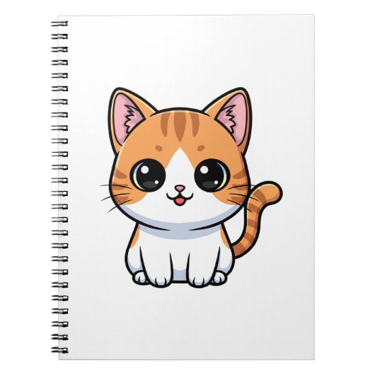 かわいいオレンジタビー子猫のキャラクター ノートブック (正面)