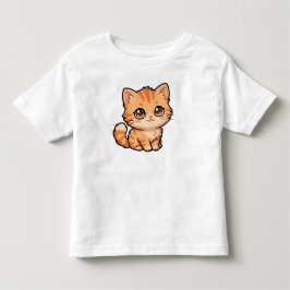かわいいオレンジタビー子猫のトドラージャージTシャツ トドラーTシャツ