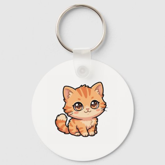 かわいいオレンジタビー子猫キーチェーン キーホルダー (正面)