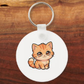 かわいいオレンジタビー子猫キーチェーン キーホルダー (正面)