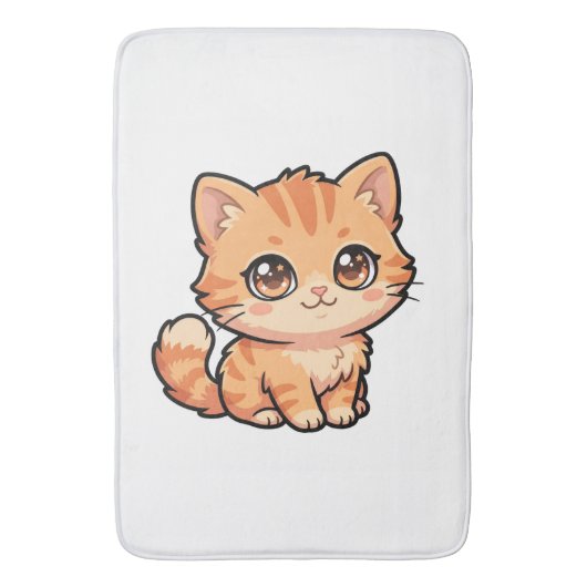 かわいいオレンジタビー子猫バスマット バスマット (正面縦)