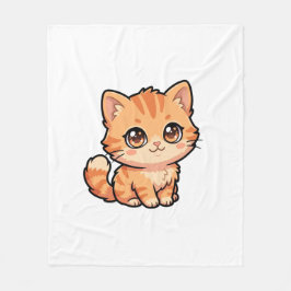 かわいいオレンジタビー子猫フリースブランケット フリースブランケット