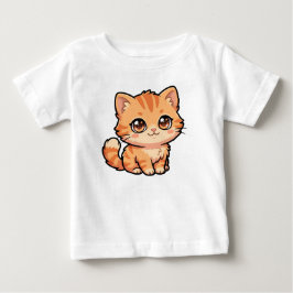 かわいいオレンジタビー子猫ベビーTシャツ ベビーTシャツ