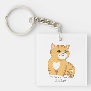 かわいいオレンジタビー子猫 キーホルダー