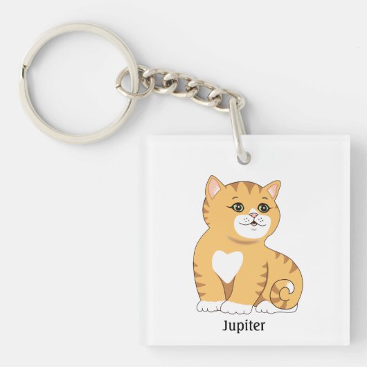 かわいいオレンジタビー子猫 キーホルダー (正面)