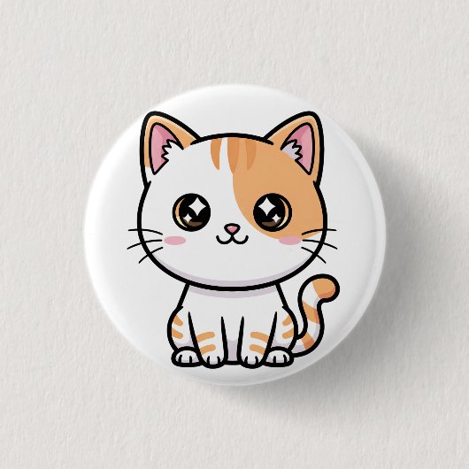 かわいいオレンジタビー子猫 缶バッジ (正面)