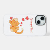 かわいいオレンジタビー子猫 iPhone 15ケース (裏面横)