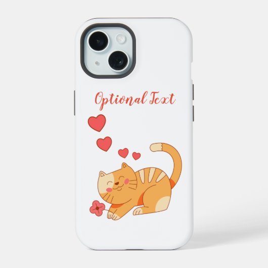 かわいいオレンジタビー子猫 iPhone 15ケース (裏面)
