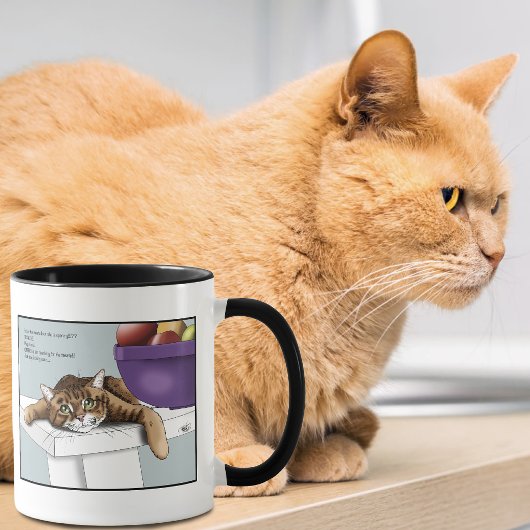 かわいいオレンジタビー猫のおやつ 楽しい待ち時間 マグカップ