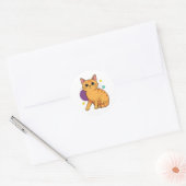 かわいいオレンジタビー猫のキャラクターデザイン ラウンドシール (封筒)