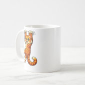 かわいいオレンジタビー猫コーヒー コーヒーマグカップ (正面左)
