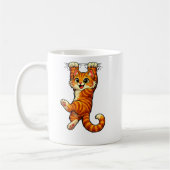 かわいいオレンジタビー猫コーヒー コーヒーマグカップ (左)