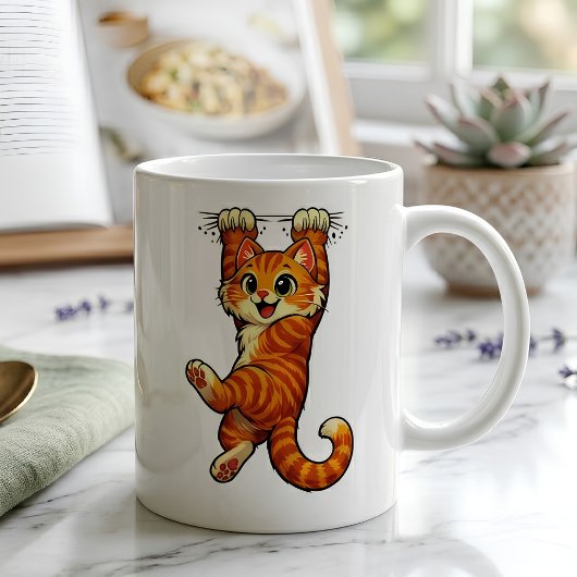 かわいいオレンジタビー猫コーヒー コーヒーマグカップ