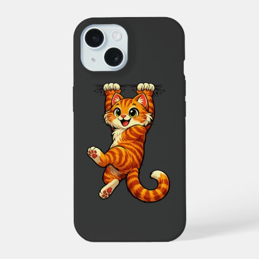 かわいいオレンジタビー猫 iPhone 15ケース (裏面)