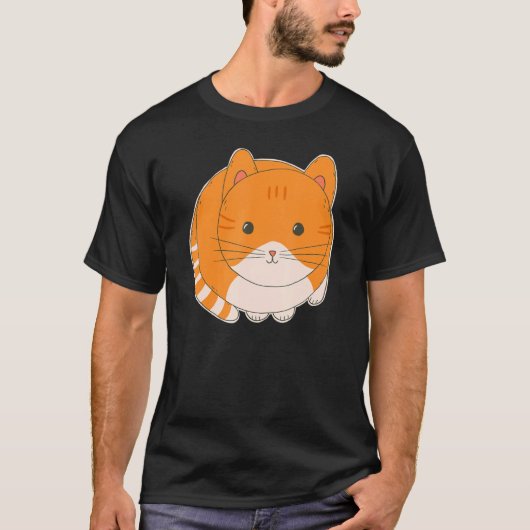 かわいいオレンジタブビーキャットアート Tシャツ (正面)