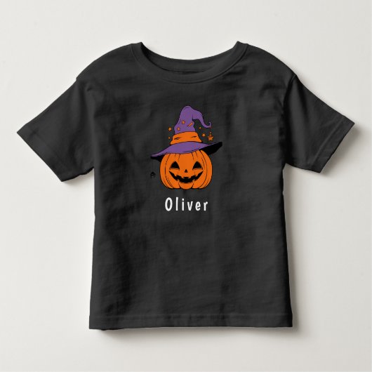 かわいいオレンジハロウィーンのカボチャのちょうちんカボチャのハロウィーン名 トドラーTシャツ (正面)