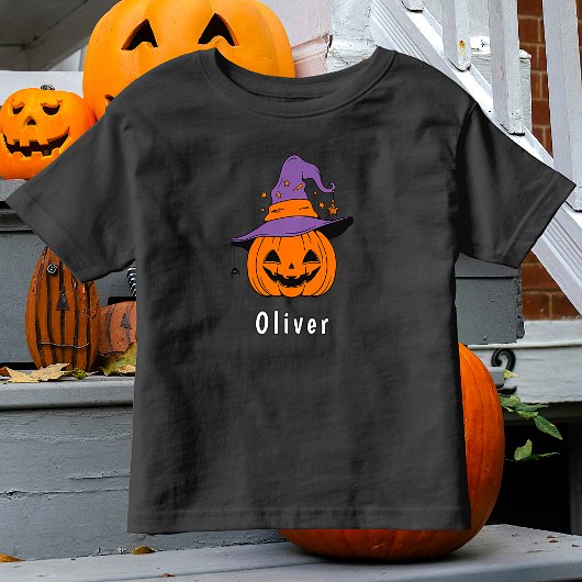 かわいいオレンジハロウィーンのカボチャのちょうちんカボチャのハロウィーン名 トドラーTシャツ