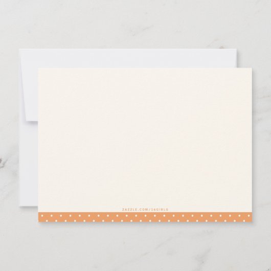 かわいいオレンジフクロウニュートラルベビースシャワーサンキューカード サンキューカード (裏面)