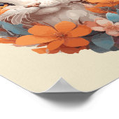 かわいいオレンジフローラキティ猫 ポスター (角)