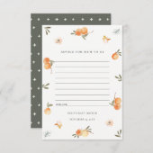 かわいいオレンジフローラボホアドバイスforムームベビーシュエ エンクロージャーカード (正面/裏面)