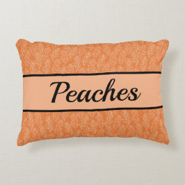 かわいいオレンジボタニカルカスタマイズペット アクセントクッション