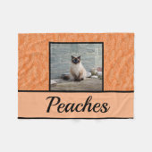 かわいいオレンジボタニカルカスタマイズペット フリースブランケット (正面(横))