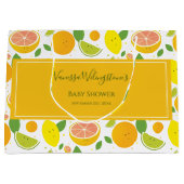 かわいいオレンジレモンシトラスフルーツベイビーシャワー ラージペーパーバッグ (正面)