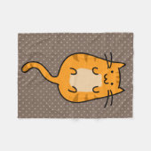 かわいいオレンジ猫 フリースブランケット (正面(横))