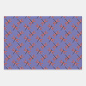 かわいいオレンジ色と黄色の渦状のトンボの柄 ラッピングペーパーシート (正面2)