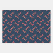 かわいいオレンジ色と黄色の渦状のトンボの柄 ラッピングペーパーシート (正面)