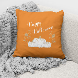 かわいいオレンジ色のかぼちゃ ハッピーハロウィン クッション