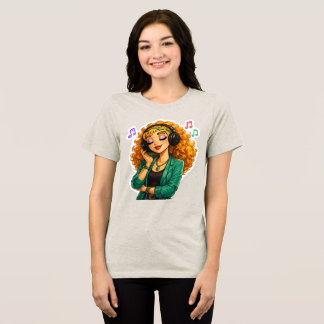 かわいいオレンジ色のカーリーヘアのロージー・マックス・キャラクターガールTシャツ トライブレンドTシャツ