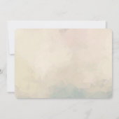 かわいいオレンジ色のキツネと緑のリースベビーシャワー 招待状 (裏面)