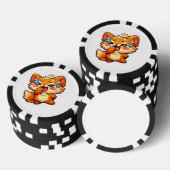 かわいいオレンジ色のキツネの涙ステッカー ポーカーチップ (積み重ね)