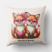 かわいいオレンジ色のキツネズインラブ クッション (裏面)