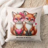 かわいいオレンジ色のキツネズインラブ クッション (ブランケット)