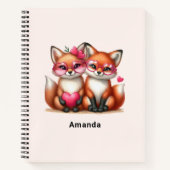 かわいいオレンジ色のキツネズインラブ ノートブック (正面)