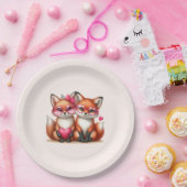 かわいいオレンジ色のキツネズインラブ ペーパープレート (パーティー)