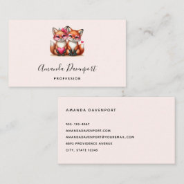 かわいいオレンジ色のキツネズインラブ 名刺