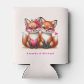 かわいいオレンジ色のキツネズインラブ 缶クーラー (裏面)