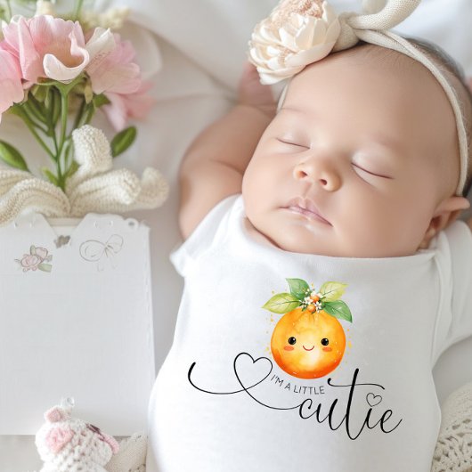 かわいいオレンジ色のシトラス ベビーボディスーツ