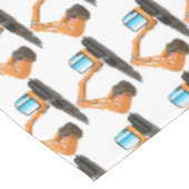 かわいいオレンジ色のショベルカーの漫画 テーブルクロス (アングル)