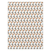 かわいいオレンジ色のショベルカーの漫画 テーブルクロス (正面)