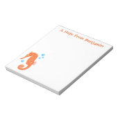 かわいいオレンジ色のシーホースの泡の漫画イラストレーション ノートパッド (回転)