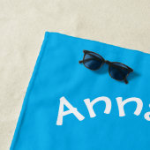 かわいいオレンジ色のシーホースの泡の漫画イラストレーション ビーチタオル (インサイチュ)