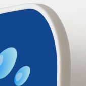 かわいいオレンジ色のシーホースの泡の漫画イラストレーション ピックルボールラケット (左詳細)