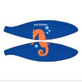 かわいいオレンジ色のシーホースの泡の漫画イラストレーション ミニバスケットボール (パネル)