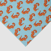 かわいいオレンジ色のシーホースプリント 薄葉紙 (詳細)