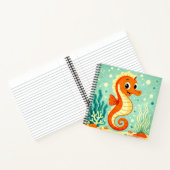 かわいいオレンジ色のタツノオトシゴの海洋イラスト ノートブック (内部)