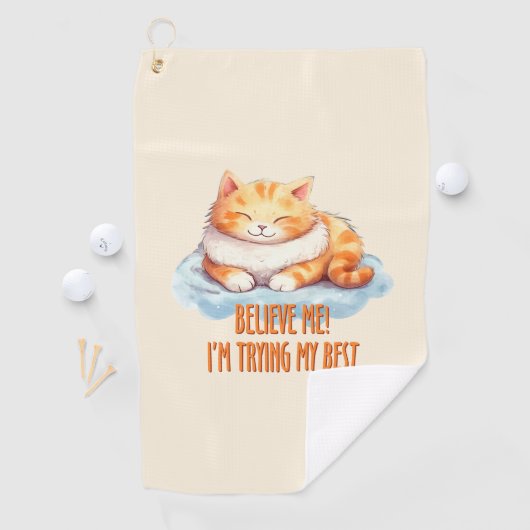 かわいいオレンジ色のタビー猫 – やってみる最高のの ゴルフタオル (インサイチュ)
